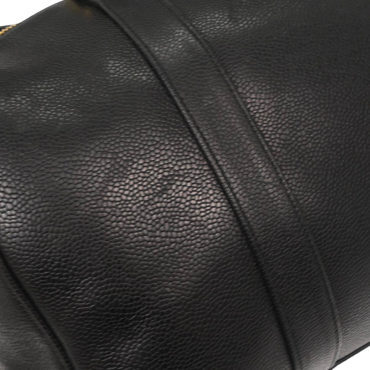Chanel Black Caviar Skin 2way Shoulder Duffle Handbag