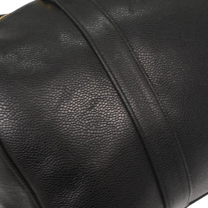 Chanel Black Caviar Skin 2way Shoulder Duffle Handbag