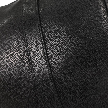 Chanel Black Caviar Skin 2way Shoulder Duffle Handbag