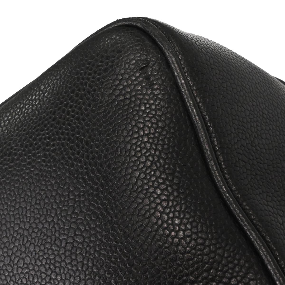 Chanel Black Caviar Skin 2way Shoulder Duffle Handbag