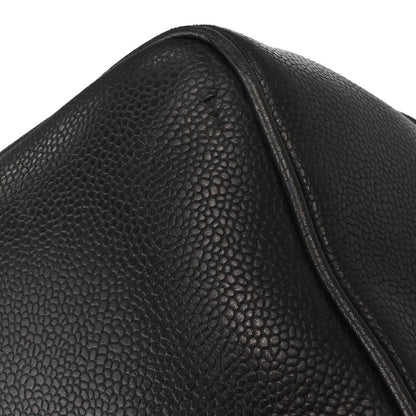 Chanel Black Caviar Skin 2way Shoulder Duffle Handbag