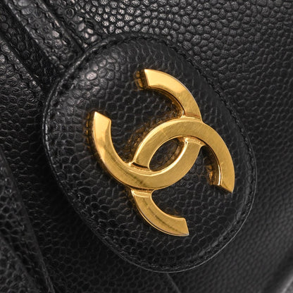 Chanel Black Caviar Skin 2way Shoulder Duffle Handbag
