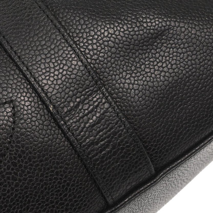 Chanel Black Caviar Skin 2way Shoulder Duffle Handbag