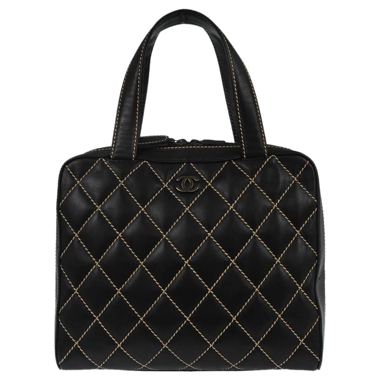 Chanel Black Calfskin Wild Stitch Handbag