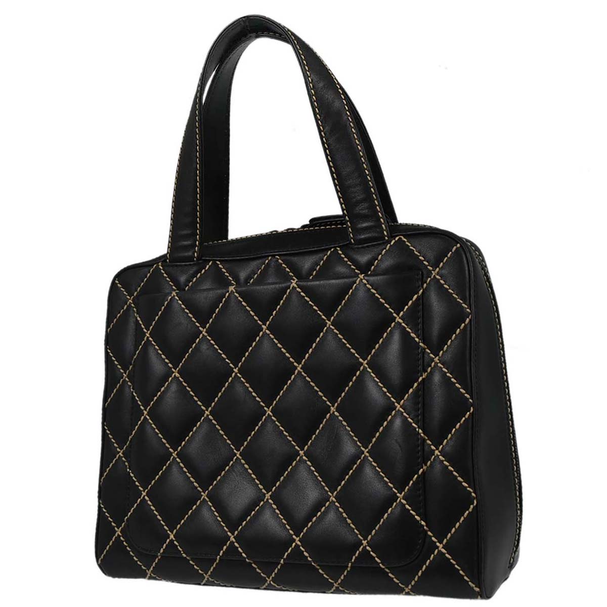 Chanel Black Calfskin Wild Stitch Handbag
