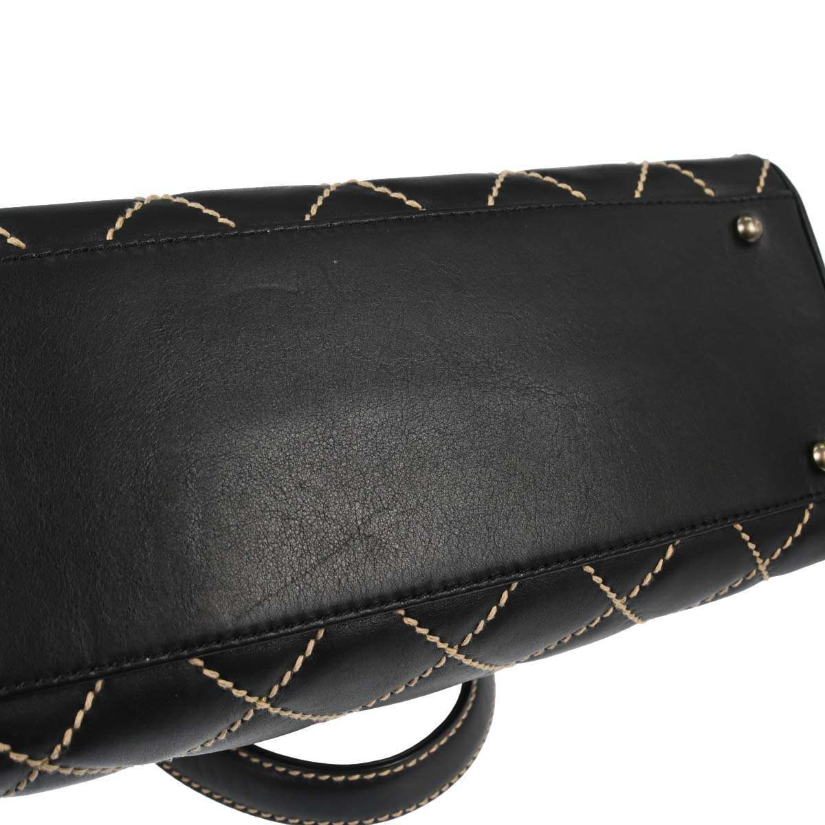Chanel Black Calfskin Wild Stitch Handbag
