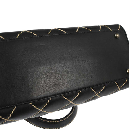 Chanel Black Calfskin Wild Stitch Handbag
