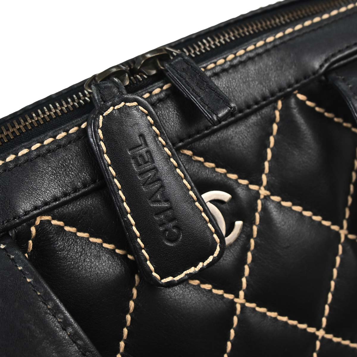 Chanel Black Calfskin Wild Stitch Handbag