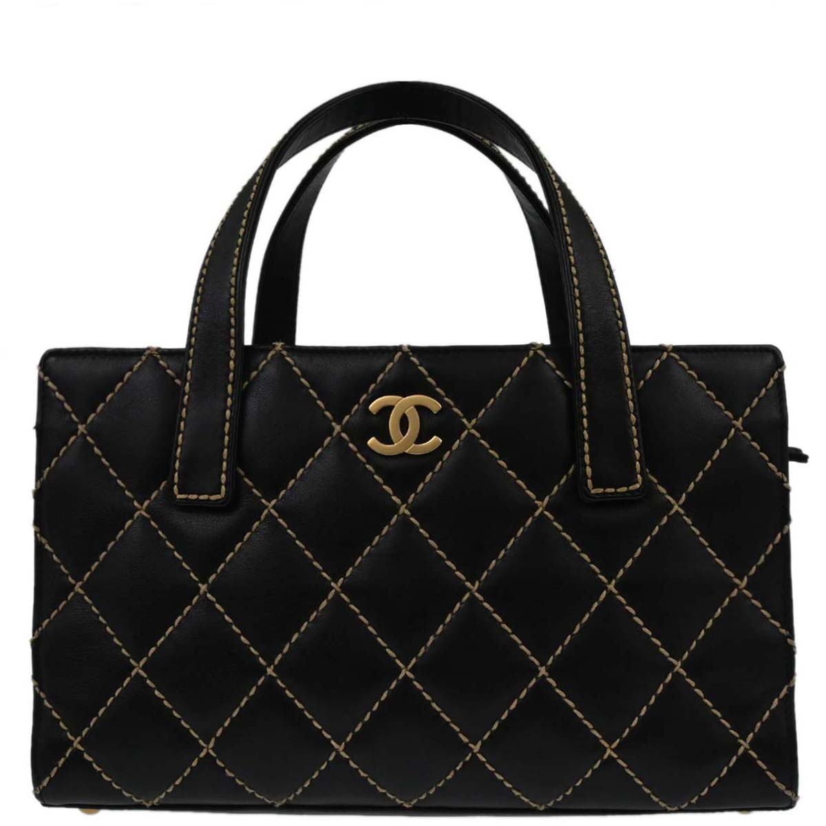 Chanel Black Calfskin Wild Stitch Handbag