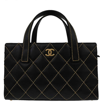 Chanel Black Calfskin Wild Stitch Handbag
