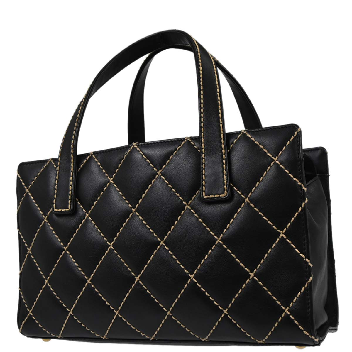 Chanel Black Calfskin Wild Stitch Handbag