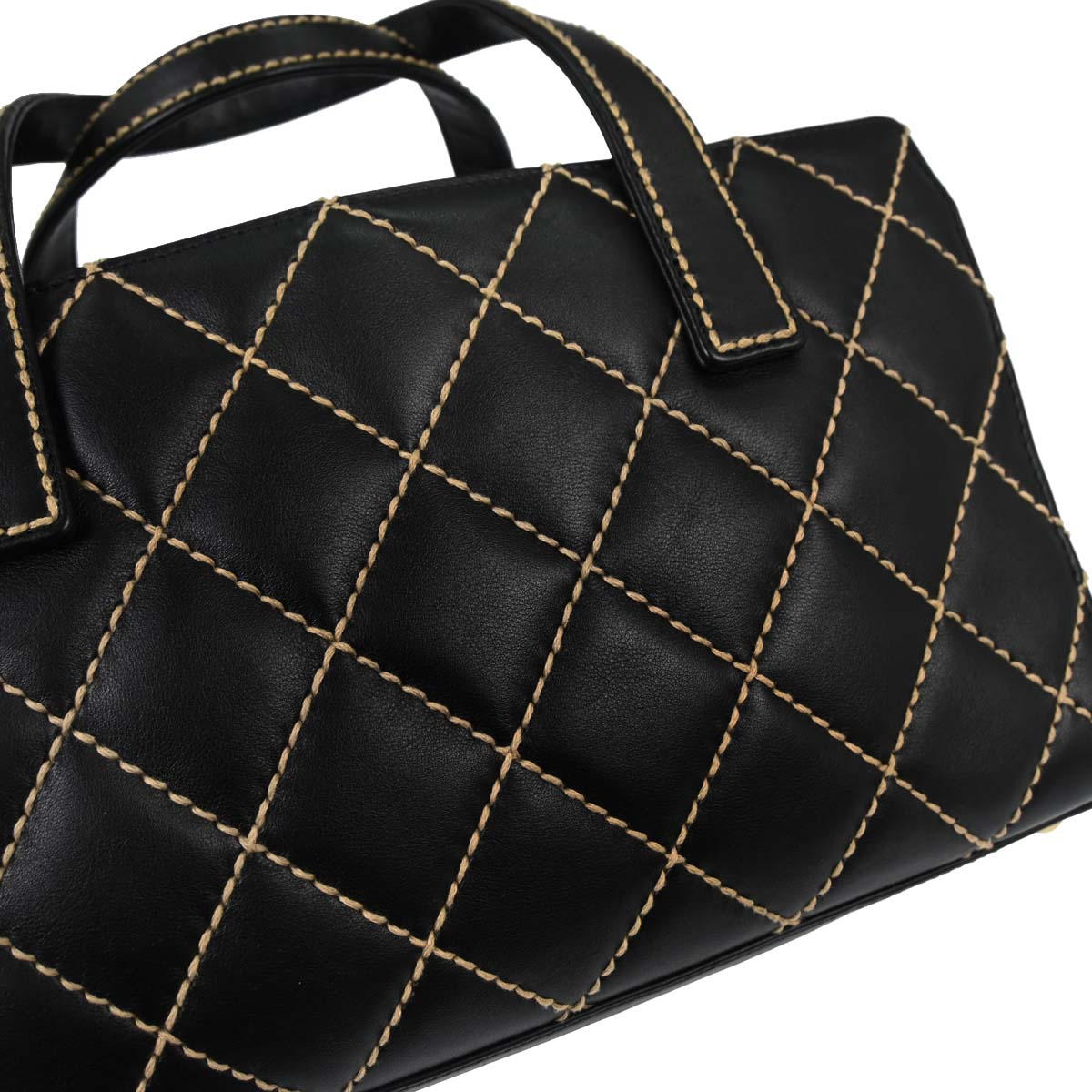 Chanel Black Calfskin Wild Stitch Handbag