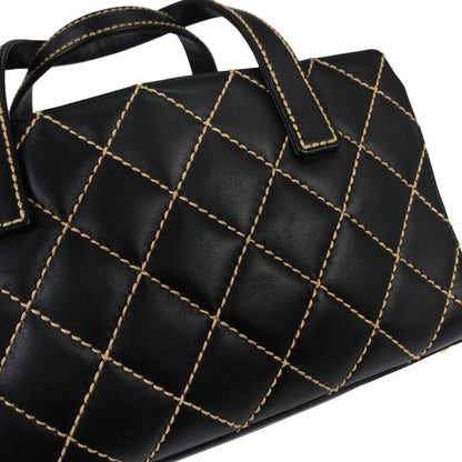 Chanel Black Calfskin Wild Stitch Handbag