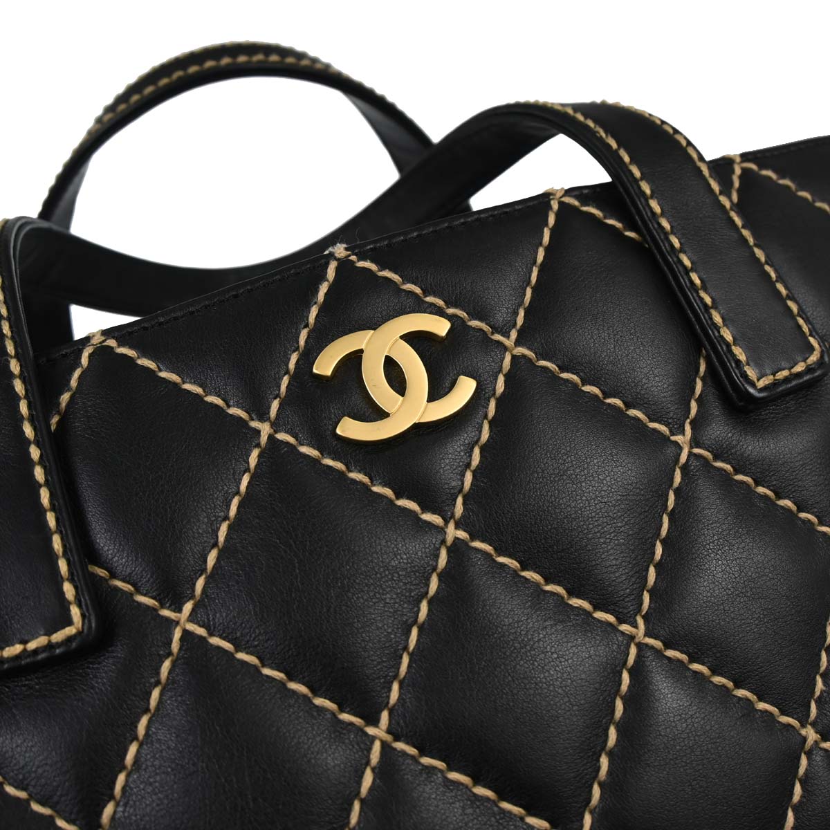 Chanel Black Calfskin Wild Stitch Handbag