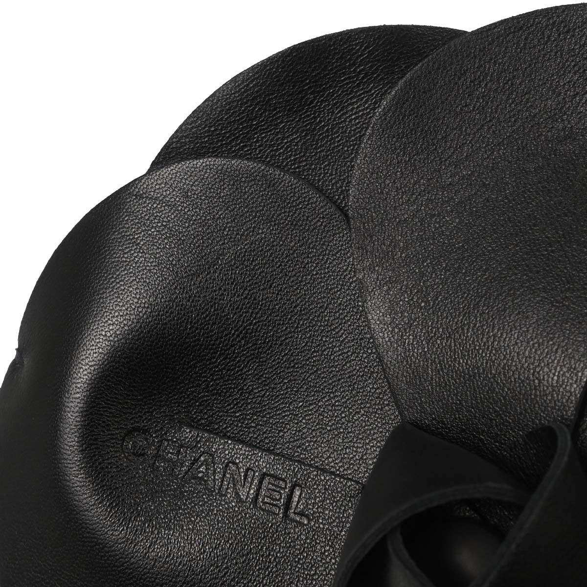 Chanel Black Lambskin Satin Camellia Handbag