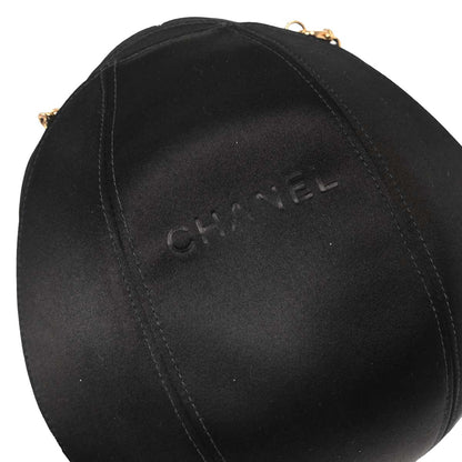 Chanel Black Lambskin Satin Camellia Handbag