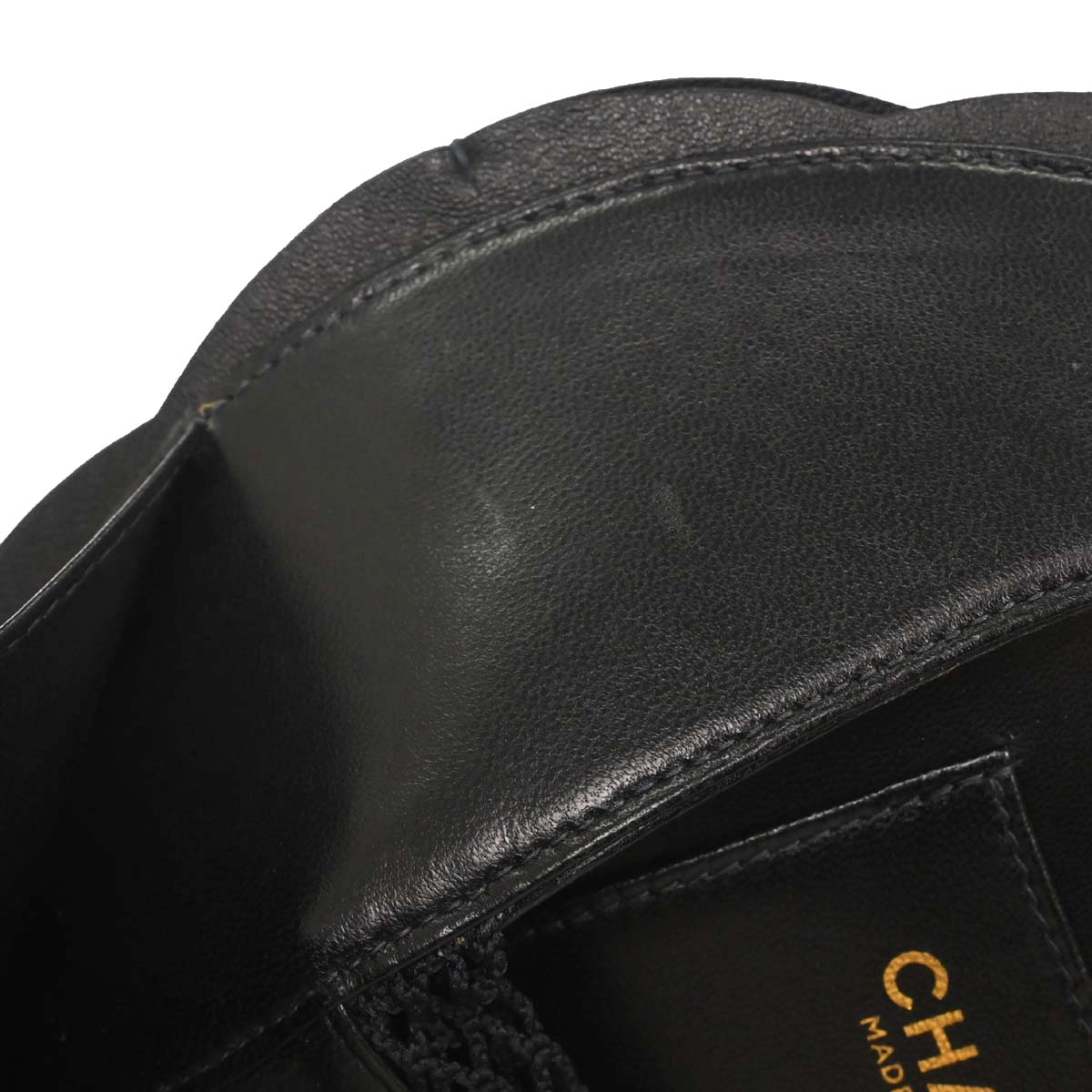 Chanel Black Lambskin Satin Camellia Handbag