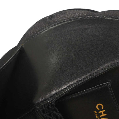 Chanel Black Lambskin Satin Camellia Handbag