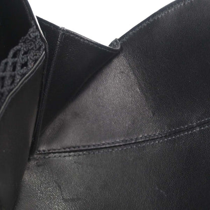 Chanel Black Lambskin Satin Camellia Handbag