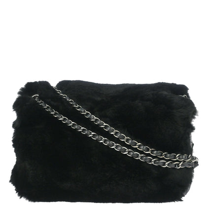 Chanel 2012-2013 Black Rabbit Fur Shoulder Bag