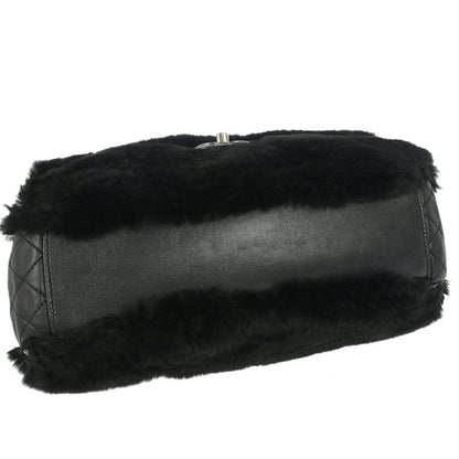 Chanel 2012-2013 Black Rabbit Fur Shoulder Bag