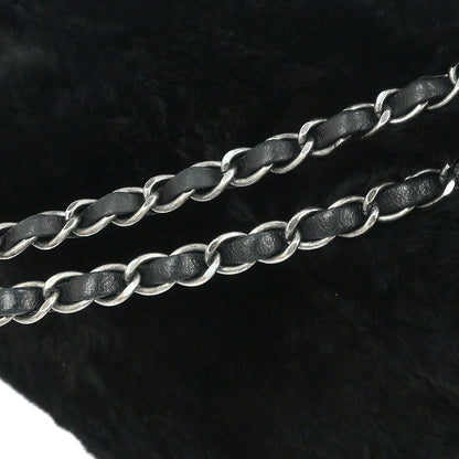 Chanel 2012-2013 Black Rabbit Fur Shoulder Bag