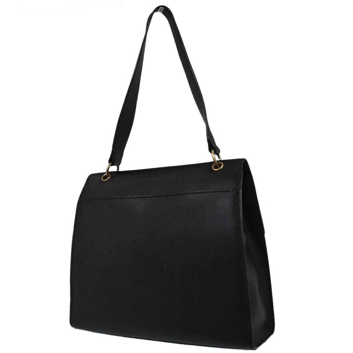 Chanel Black Caviar Skin Straight Flap Handbag
