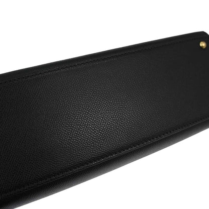 Chanel Black Caviar Skin Straight Flap Handbag