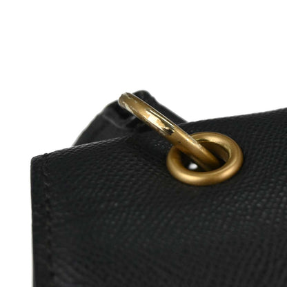 Chanel Black Caviar Skin Straight Flap Handbag