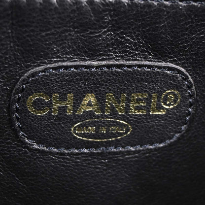 Chanel Black Caviar Skin Straight Flap Handbag