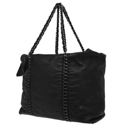 Chanel Black Calfskin Luxury Line Tote Handbag