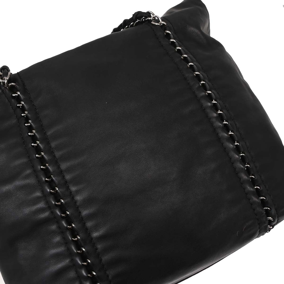 Chanel Black Calfskin Luxury Line Tote Handbag