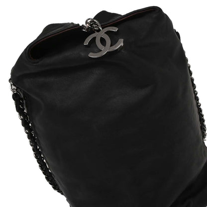 Chanel Black Calfskin Luxury Line Tote Handbag