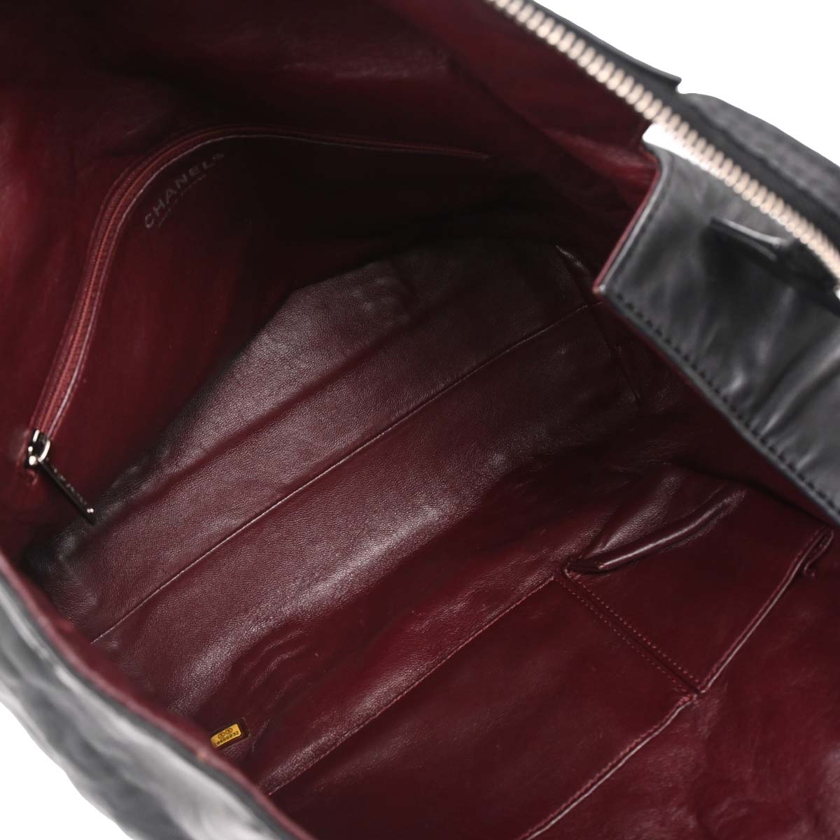 Chanel Black Calfskin Luxury Line Tote Handbag