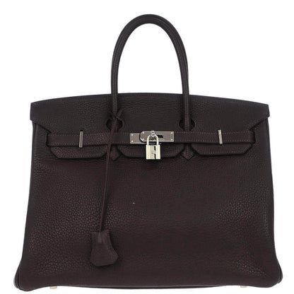 Hermes Ebene Taurillon Clemence Birkin 35 Handbag
