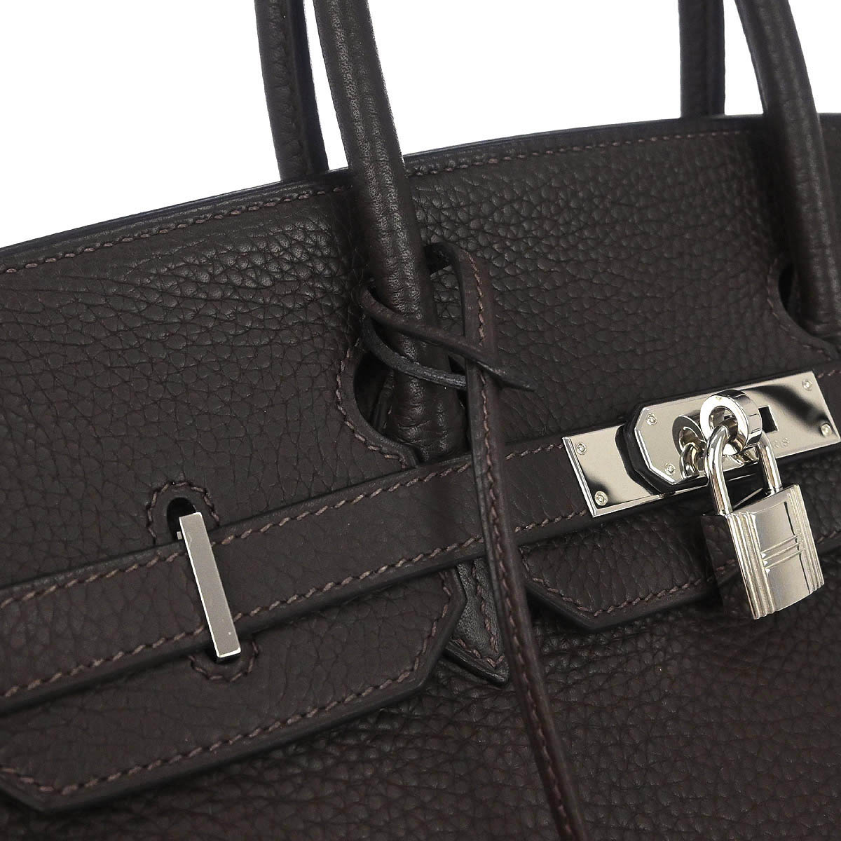 Hermes Ebene Taurillon Clemence Birkin 35 Handbag