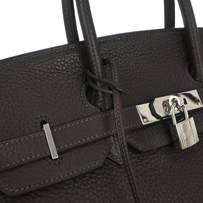 Hermes Ebene Taurillon Clemence Birkin 35 Handbag