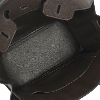 Hermes Ebene Taurillon Clemence Birkin 35 Handbag