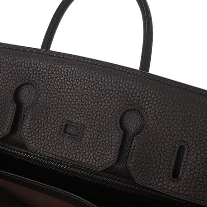 Hermes Ebene Taurillon Clemence Birkin 35 Handbag