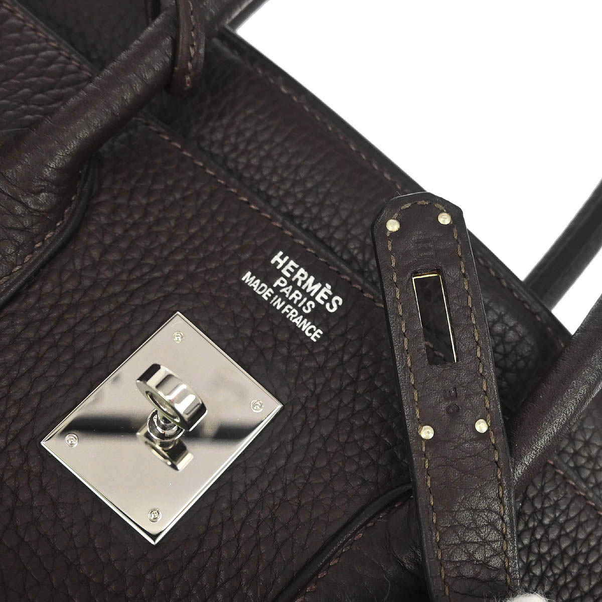 Hermes Ebene Taurillon Clemence Birkin 35 Handbag