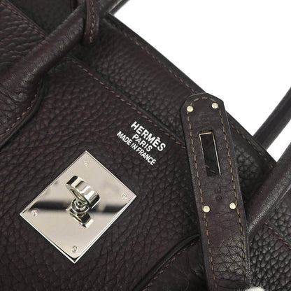 Hermes Ebene Taurillon Clemence Birkin 35 Handbag