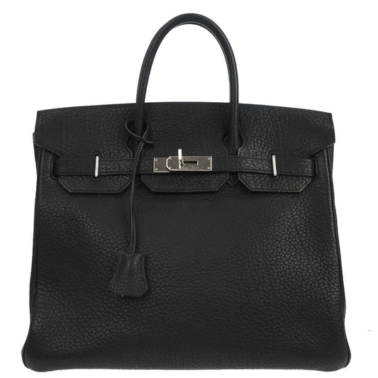 Hermes Black Fjord Haut a Courroies 32 Handbag