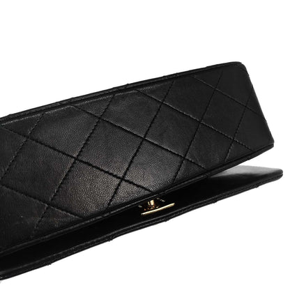 Chanel Black Lambskin Turnlock Mini Full Flap Shoulder Bag