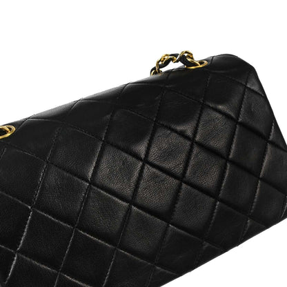 Chanel Black Lambskin Turnlock Mini Full Flap Shoulder Bag