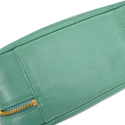 Chanel Emerald Green Caviar Skin Timeless Lunch Box Vanity 24 2way Shoulder Handbag