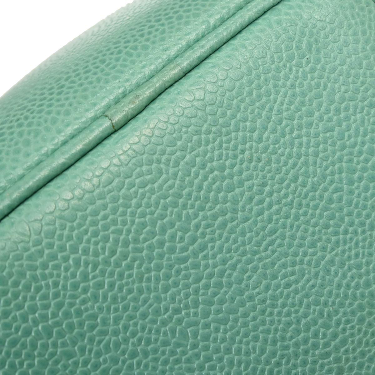 Chanel Emerald Green Caviar Skin Timeless Lunch Box Vanity 24 2way Shoulder Handbag