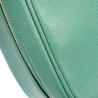 Chanel Emerald Green Caviar Skin Timeless Lunch Box Vanity 24 2way Shoulder Handbag