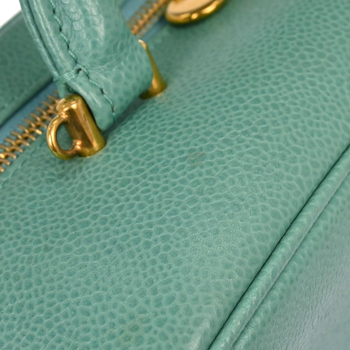 Chanel Emerald Green Caviar Skin Timeless Lunch Box Vanity 24 2way Shoulder Handbag