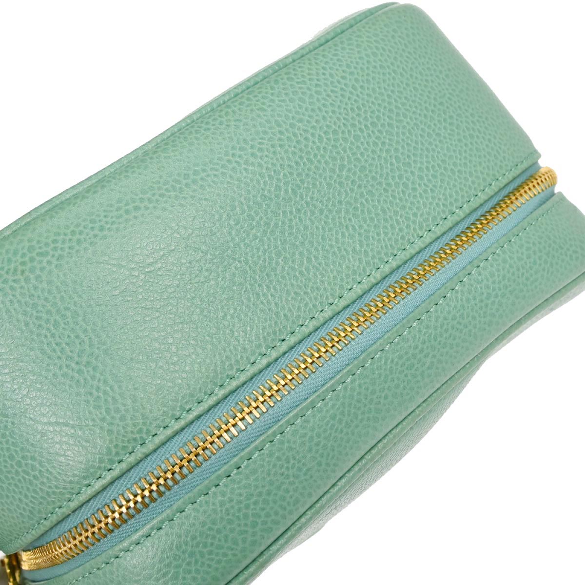 Chanel Emerald Green Caviar Skin Timeless Lunch Box Vanity 24 2way Shoulder Handbag