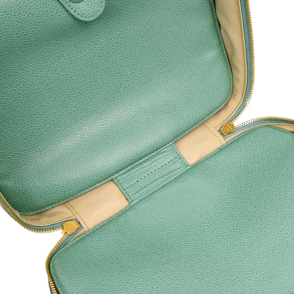 Chanel Emerald Green Caviar Skin Timeless Lunch Box Vanity 24 2way Shoulder Handbag
